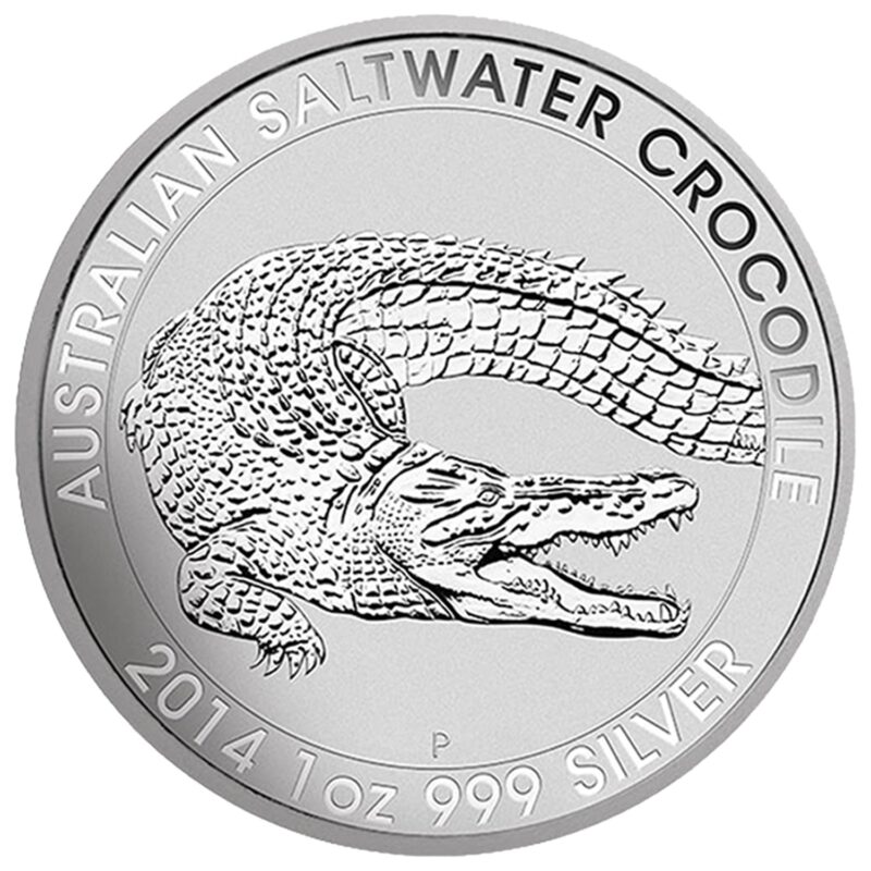 Back view of the 1 oz Silver Australian Saltwater Crocodile Coin