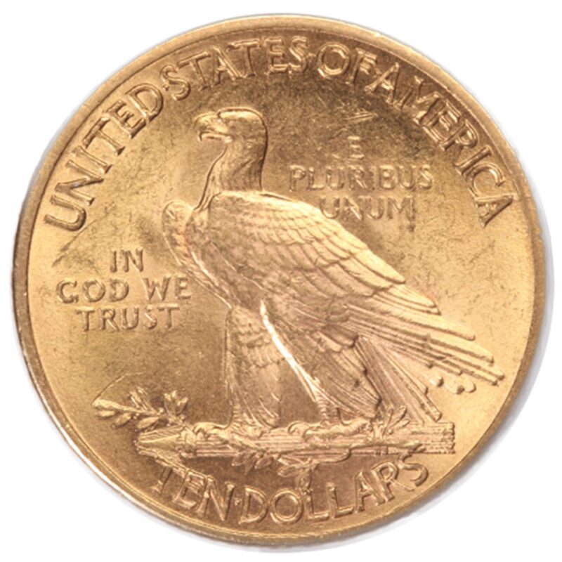 Back view of $10 Indian Head Gold Coin in Very Fine quality