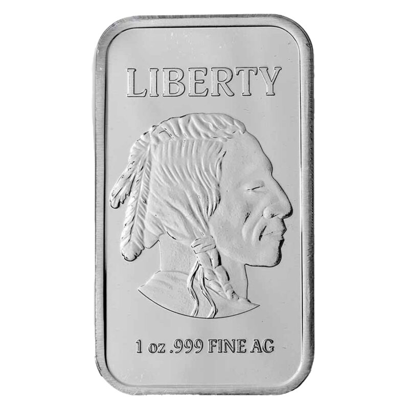 Obverse of 1oz Silver Buffalo Bar