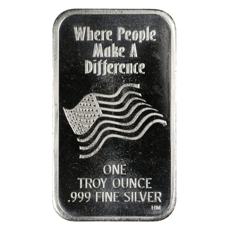 Reverse view of 1 Ounce Silver Bar featuring Donald Trump Wanted design