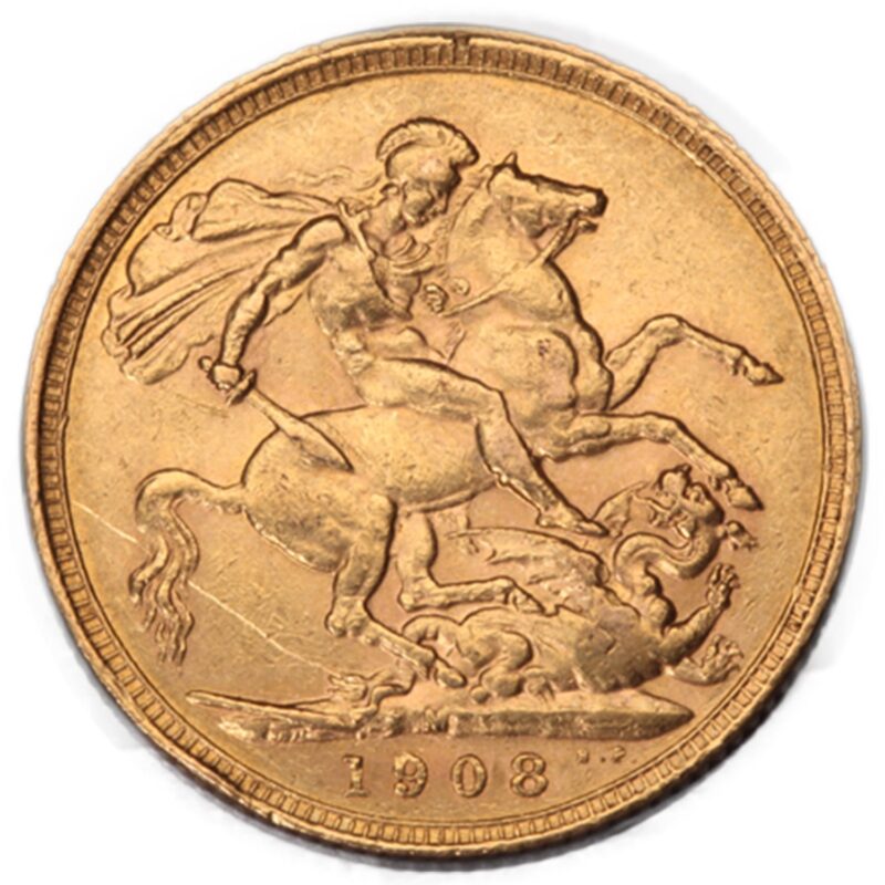 British Gold Sovereign Coin with King Charles III Effigy Reverse