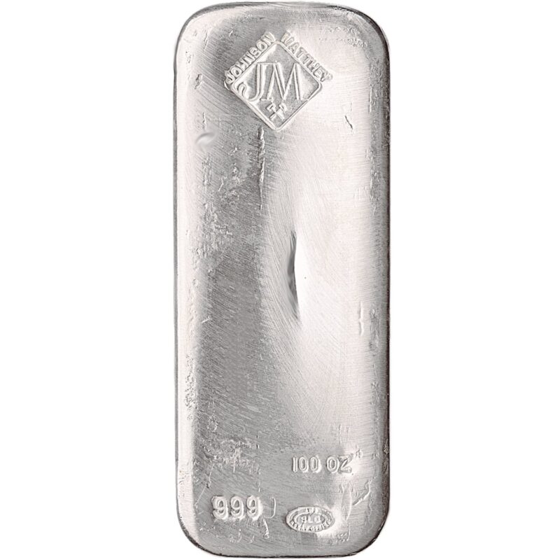 Johnson Matthey 100 Ounce Silver Bar