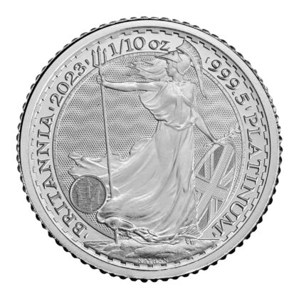 Back View of Britannia 2023 1/10 oz Platinum Bullion Coin