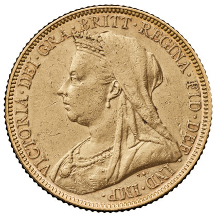 British Gold Sovereign, Queen Victoria Veiled Head (BU)