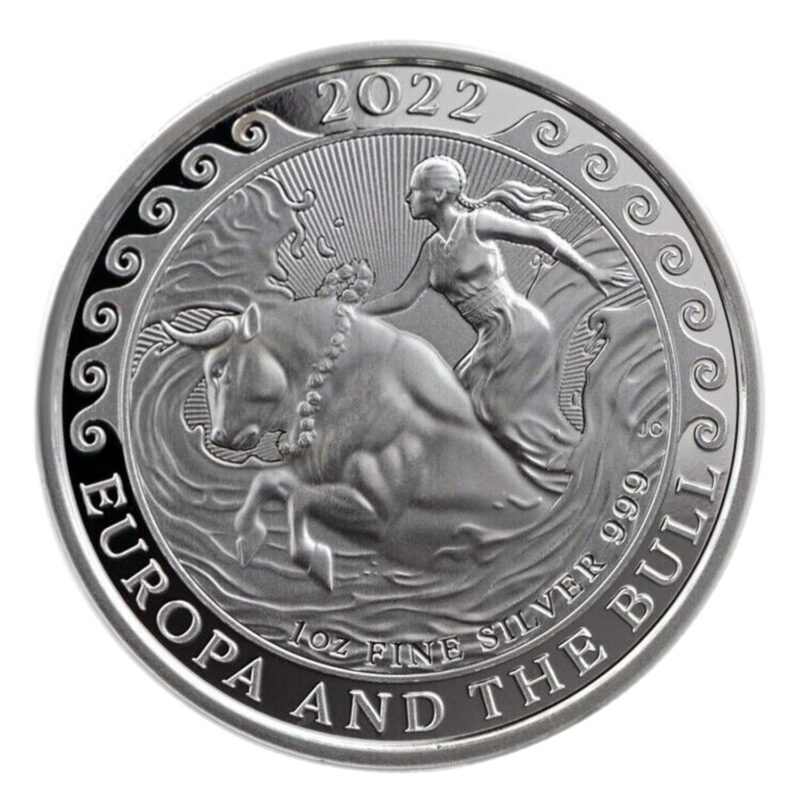 1 OUNCE SILVER MALTA EUROPA  AND THE BULL COIN 2022