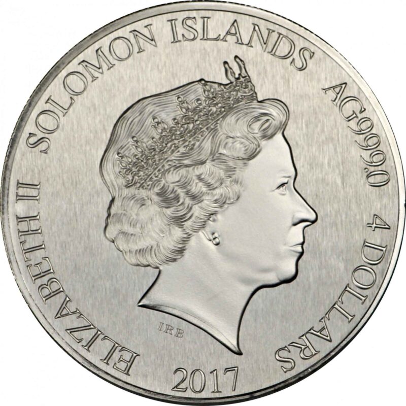 1 1/2 OUNCE SILVER SOLOMON ISLANDS LADY LIBERTY REVERSE PROOF COIN - Image 2
