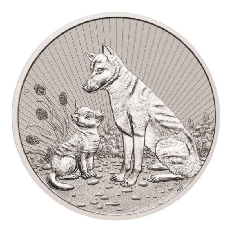 10 OZ PIEDFORT AUSTRALIAN SILVER DINGO MOTHER AND BABY 2022