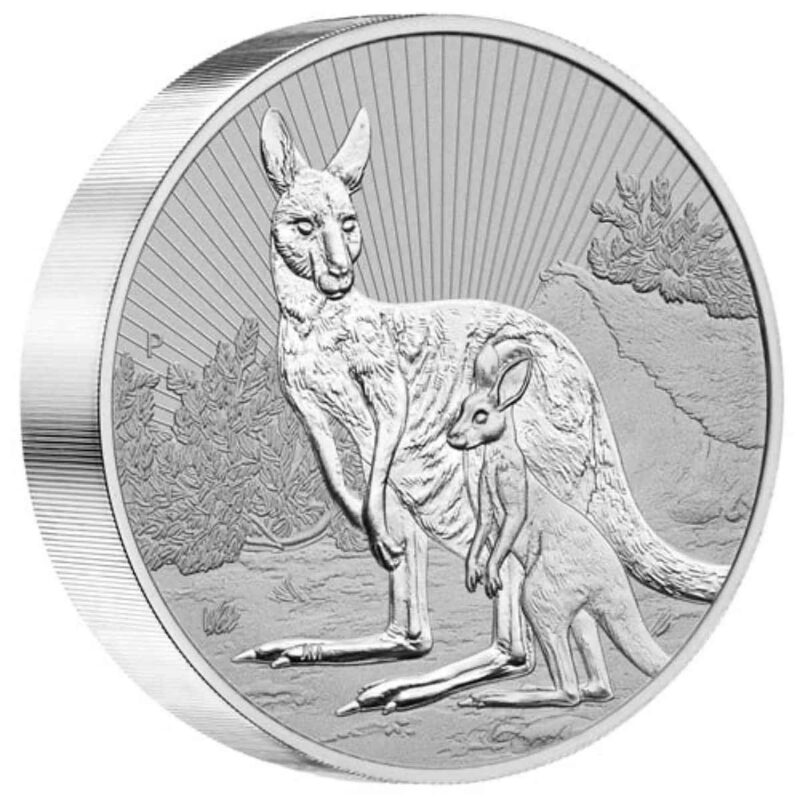 10 OZ PIEDFORT AUSTRALIAN SILVER KANGAROO MOTHER AND BABY 2023 - Image 2