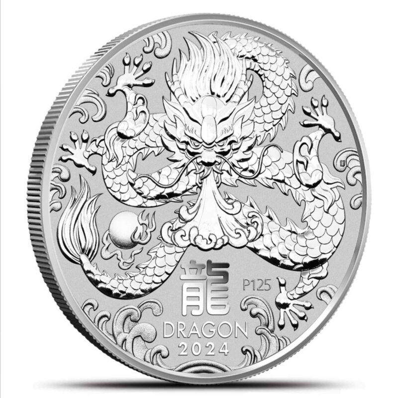 1 OUNCE SILVER AUSTRALIAN LUNAR YEAR OF THE DRAGON 2024