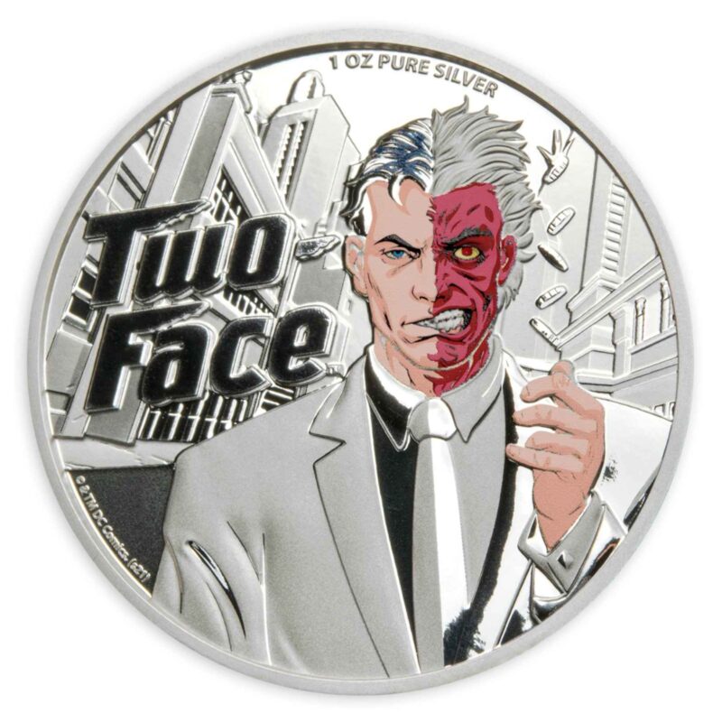 1 OUNCE SILVER COIN DC COMICS TWO FACE