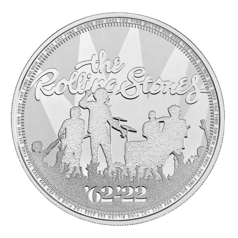 1 OUNCE SILVER ROYAL MINT ROLLING STONES 2022