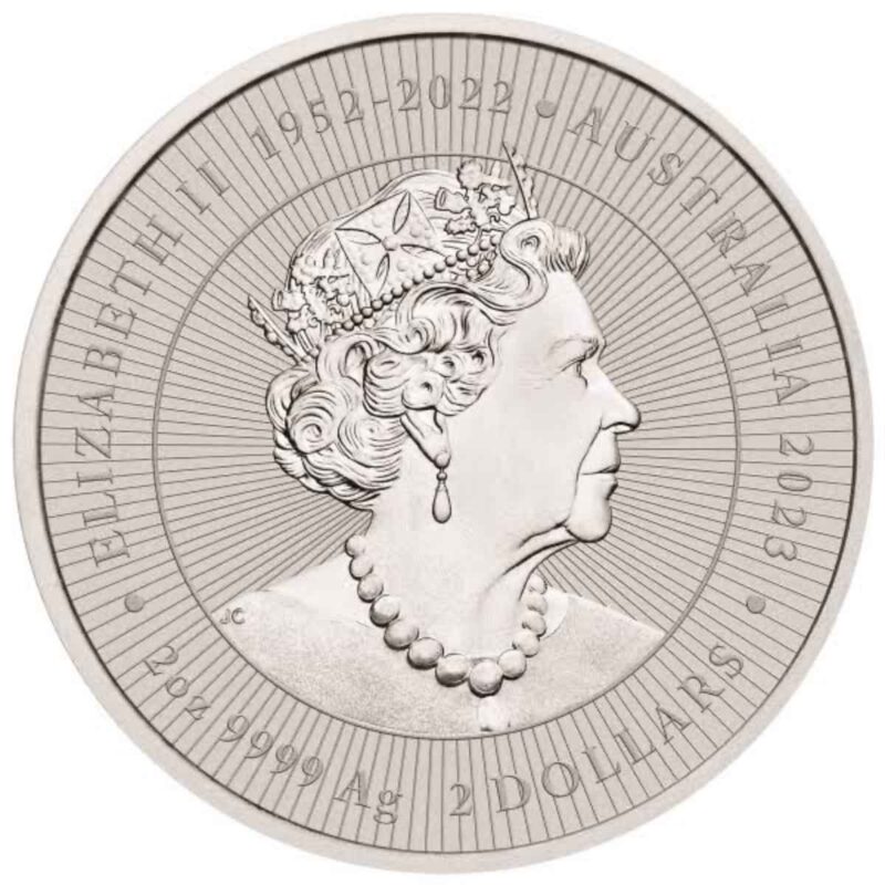 2 OZ PIEDFORT AUSTRALIAN SILVER KANGAROO MOTHER AND BABY 2023 - Image 2