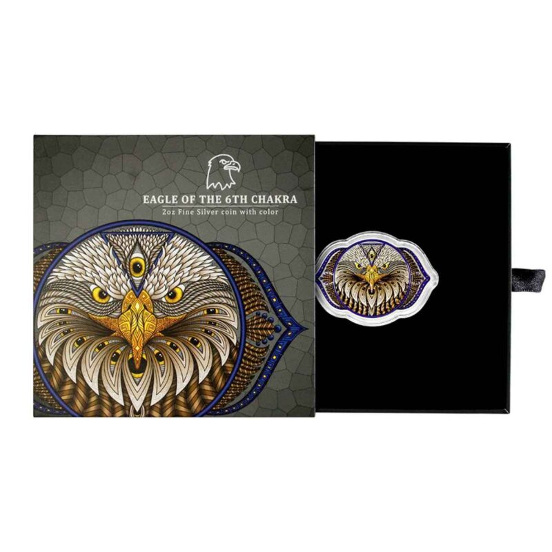 2 OUNCE SILVER PAMP PHIL LEWIS CHAKRA  EAGLE