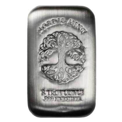 5 OUNCE SILVER BAR NORDIC MINT TREE