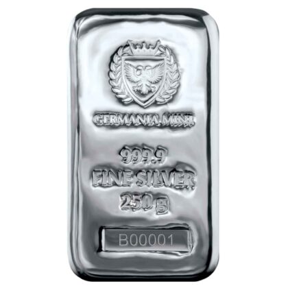 250 GRAM SILVER BAR GERMANIA MINT