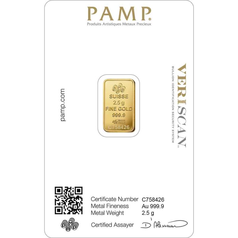 2.5 GRAM GOLD BAR PAMP - Image 2