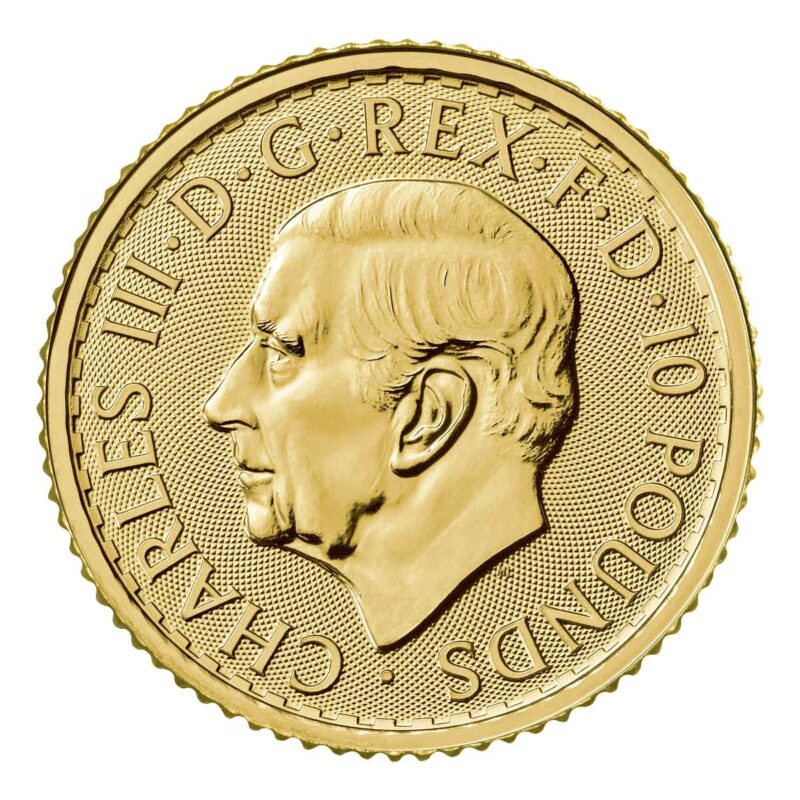 1/10 OUNCE GOLD BRITANNIA KING CHARLES 2023