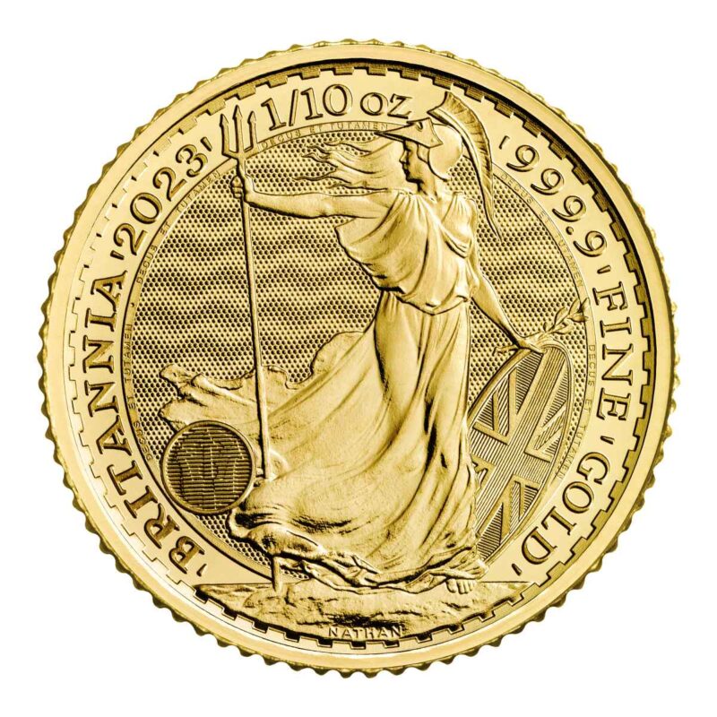 1/10 OUNCE GOLD BRITANNIA KING CHARLES 2023 - Image 2