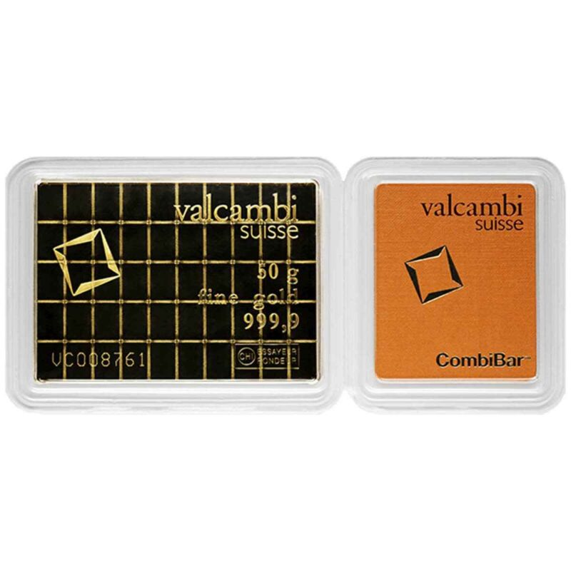 50 GRAM VALCAMBI GOLD COMBIBAR