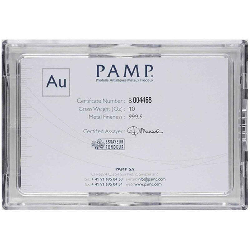 10 OUNCE GOLD PAMP BAR - Image 2