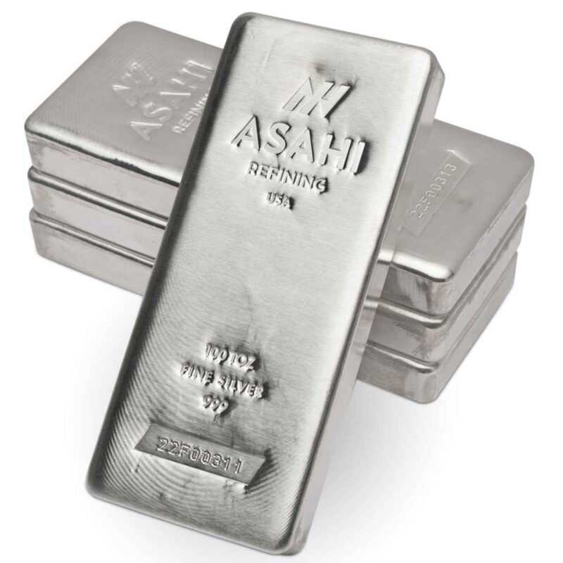 100 OUNCE SILVER BAR ASAHI NEW DESIGN