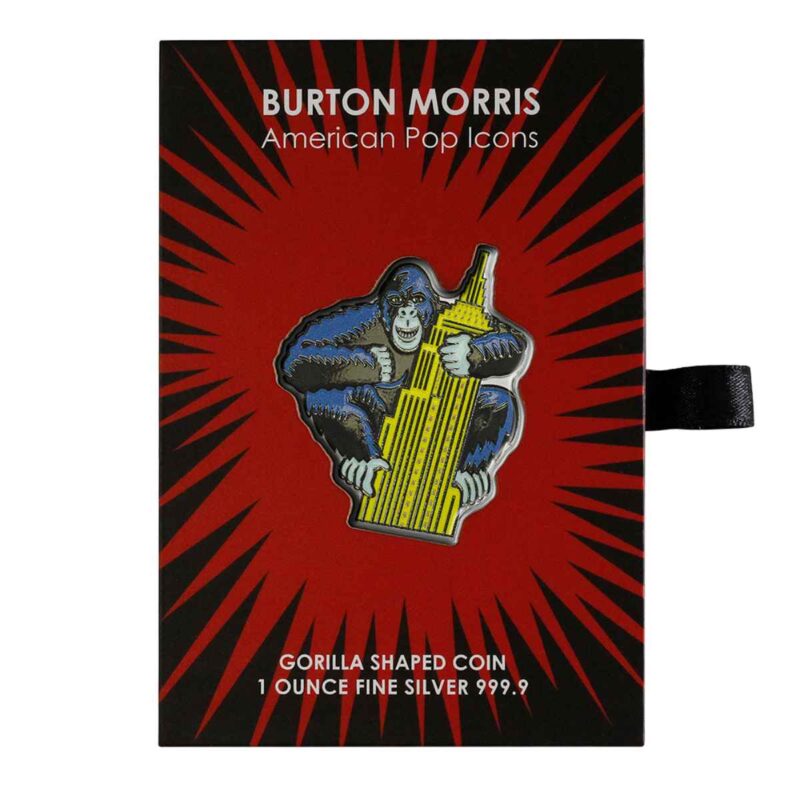 1 OUNCE SILVER BURTON MORRIS AMERICAN POP GORILLA