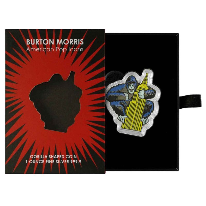 1 OUNCE SILVER BURTON MORRIS AMERICAN POP GORILLA - Image 4