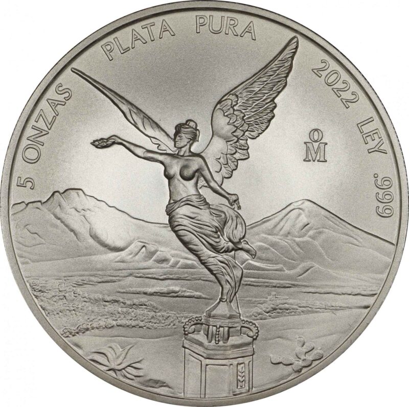 5 OUNCE MEXICAN SILVER LIBERTAD 2022