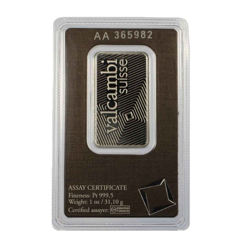 1 OUNCE PLATINUM VALCAMBI BAR - Image 2
