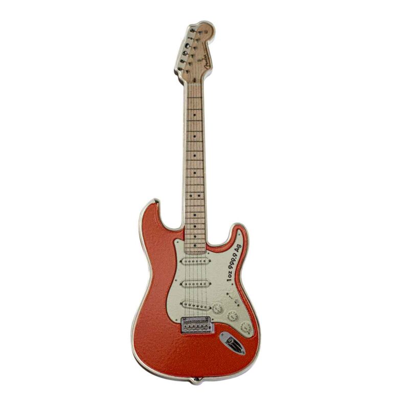 1 OUNCE SILVER FENDER STRATOCASTER FIESTA RED 2022 - Image 2