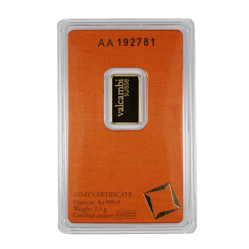 2.5 GRAM GOLD BAR VALCAMBI