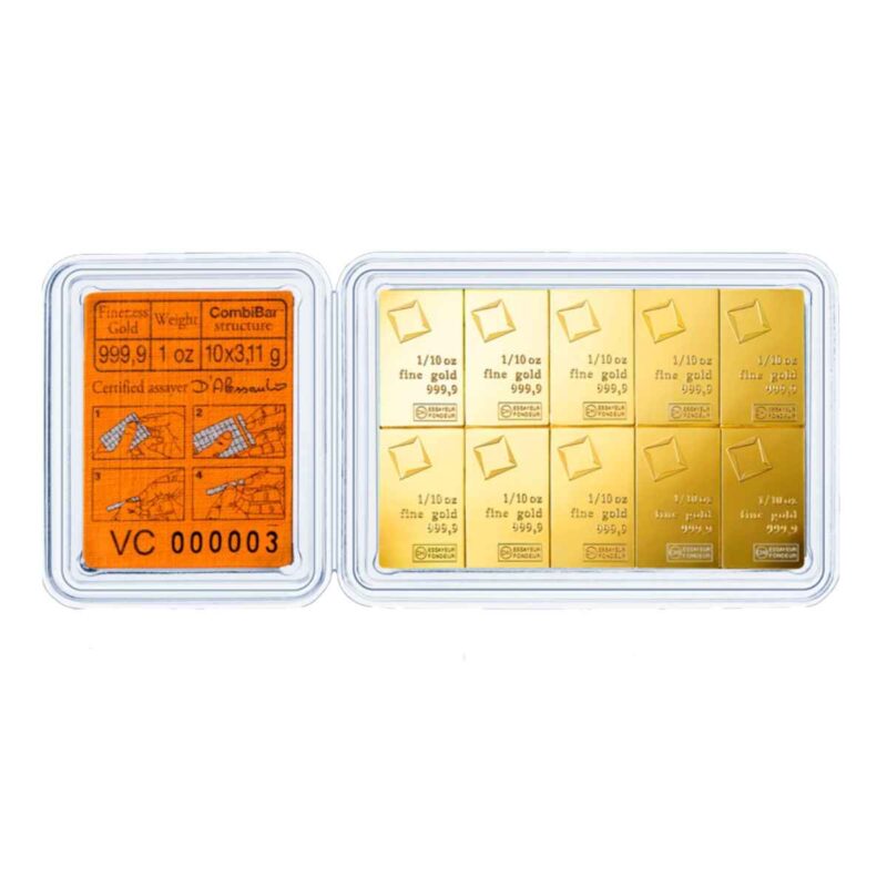 1 OUNCE VALCAMBI GOLD COMBI BAR 1 X 10 - Image 2