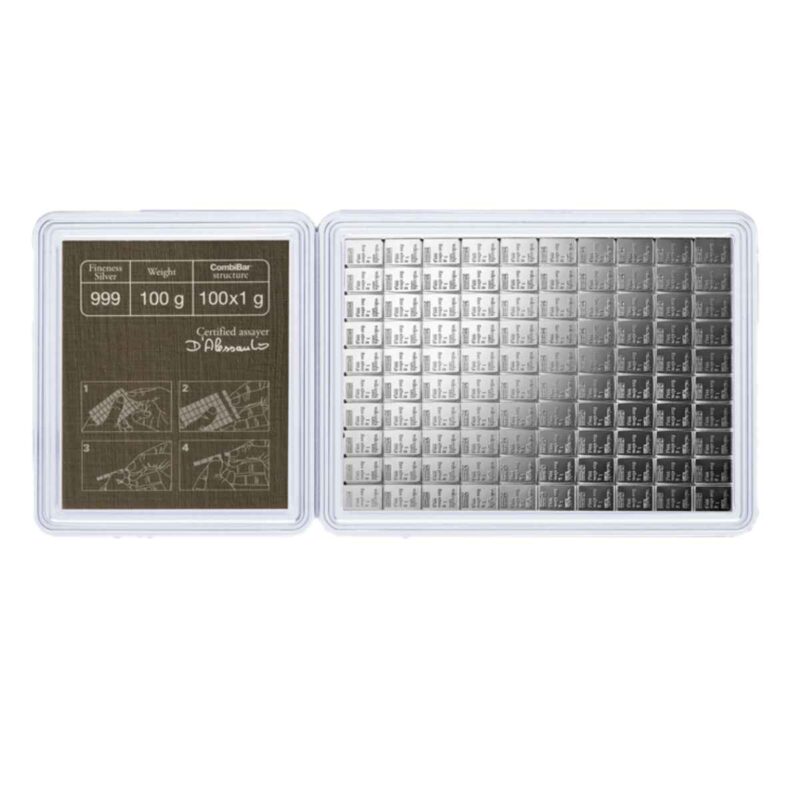 100 GRAM VALCAMBI SILVER COMBIBAR 100x1 - Image 2
