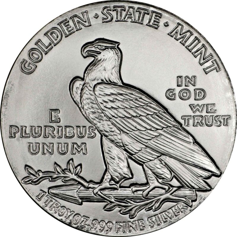 1 OUNCE SILVER ROUND INCUSE INDIAN - Image 2