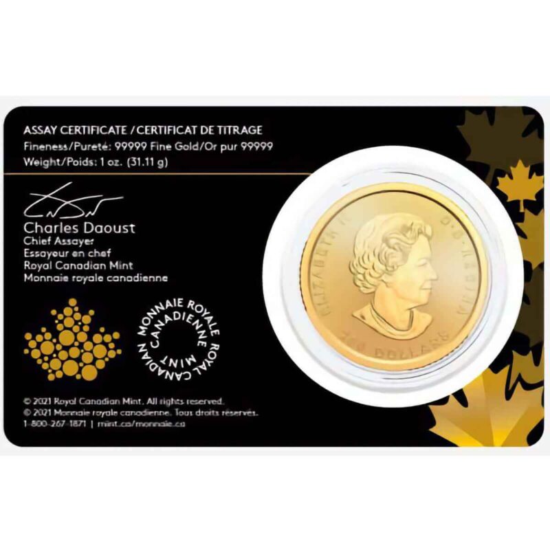 1 OUNCE GOLD ROYAL CANADIAN MINT KLONDIKE GOLD RUSH .99999 2021 - Image 4