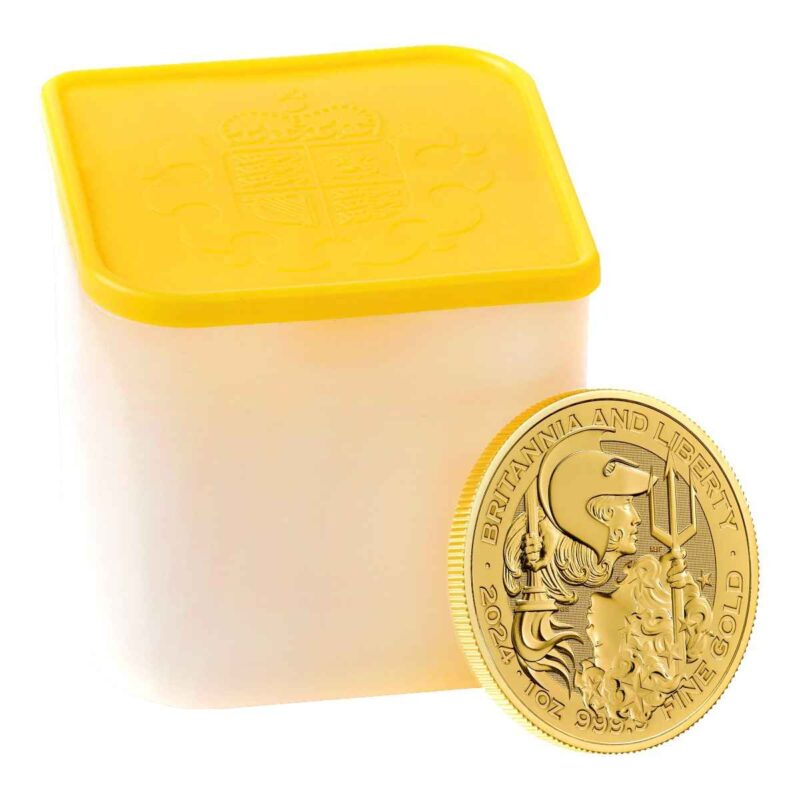 1 OUNCE GOLD BRITANNIA  AND LIBERTY COIN ROYAL MINT 2024 - Image 3