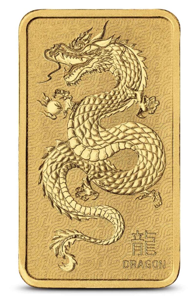 1 OUNCE GOLD BAR PERTH LUNAR DRAGON - Image 3