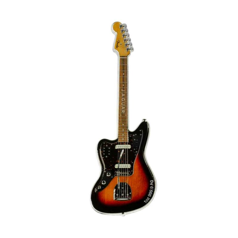 1 OUNCE SILVER FENDER JAGUAR GUITAR 2024 - Image 4