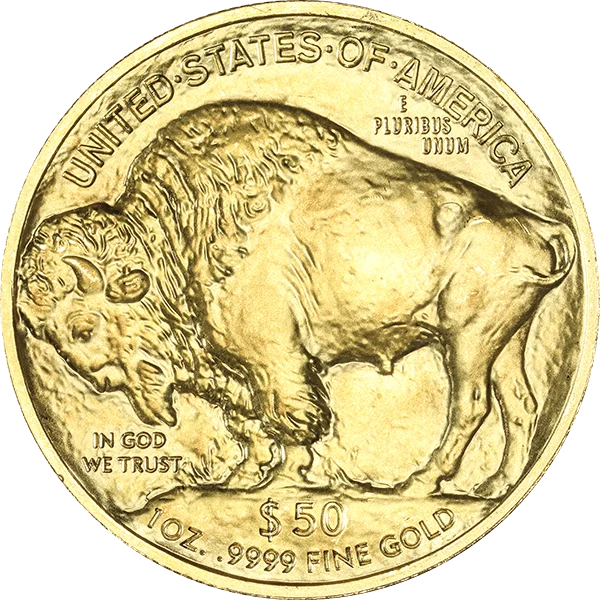 1 Ounce Gold Buffalo Raw/Not Original Packaging (reverse)