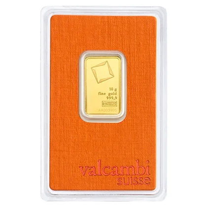 10 Gram Gold Bar Valcambi (obverse)