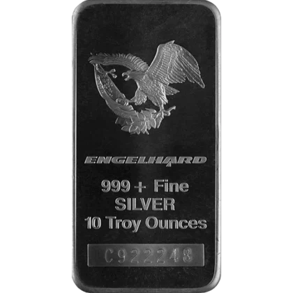 10 Ounce Engelhard Silver Bar (obverse)