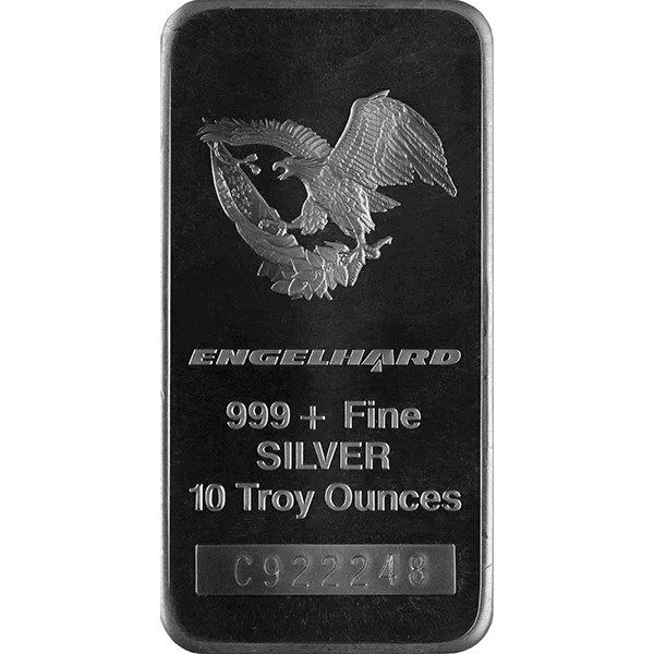 10 Ounce Engelhard Silver Bar (obverse)