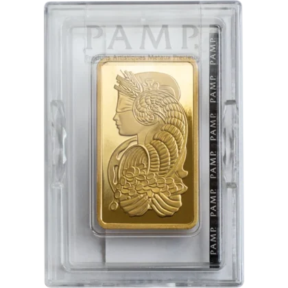 10 Ounce Gold PAMP Fortuna Veriscan Bar (obverse)