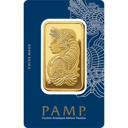 100 Gram Gold Bar PAMP (obverse)