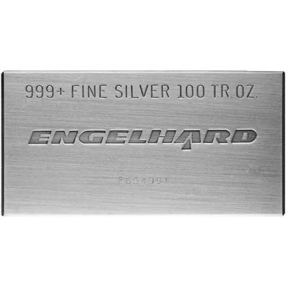 100 Ounce Engelhard Silver Bar (obverse)