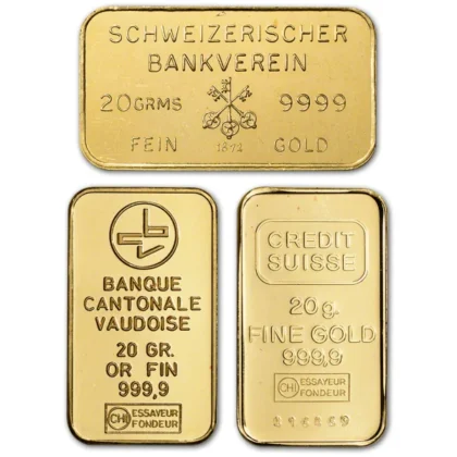 20 Gram Gold Bar (obverse)