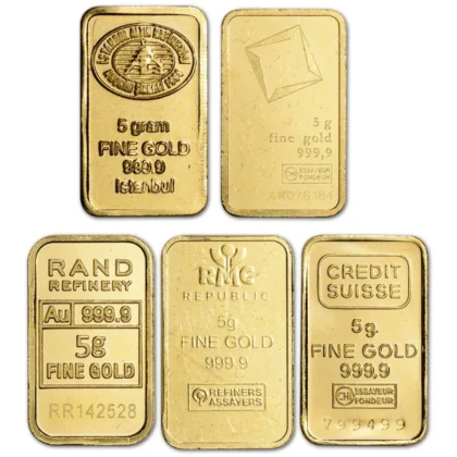 5 Gram Gold Bar (obverse)