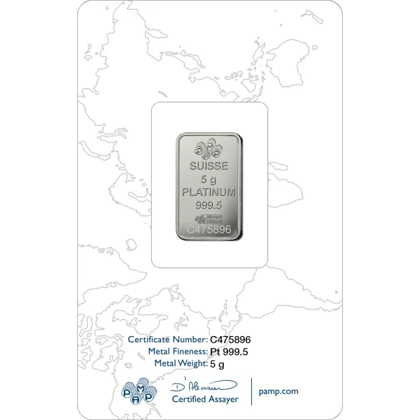 5 Gram Platinum Bar (reverse)
