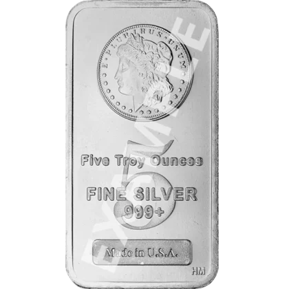 5 Ounce Silver Bar (obverse)