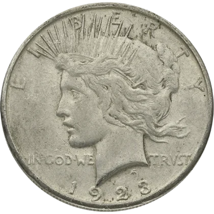 Circulated Peace Dollar (obverse)